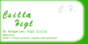 csilla higl business card